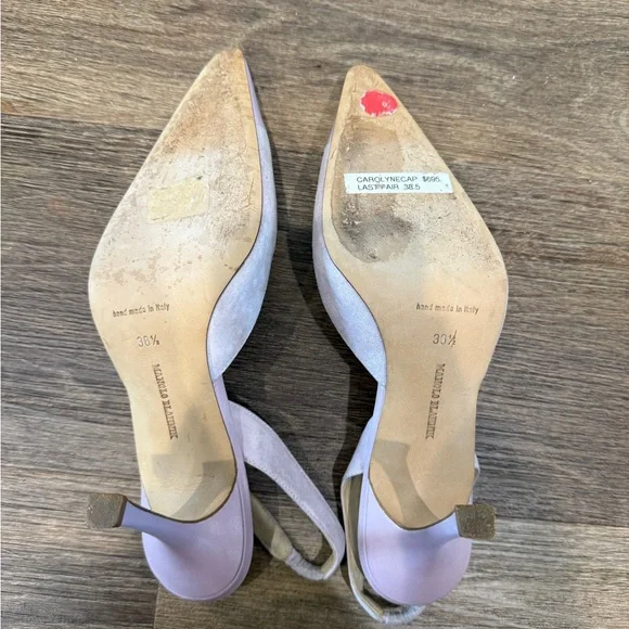 Manolo Blahnik Pink Slingback Heels - Picture 13 of 13